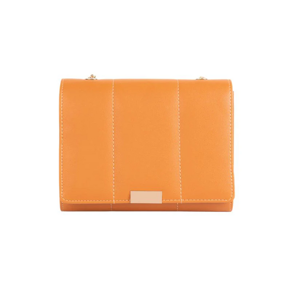 Baggiees Orange leather Hand Bag