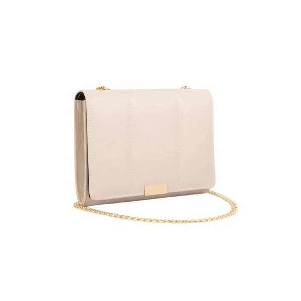 Baggiees Beige Leather Hand Bag