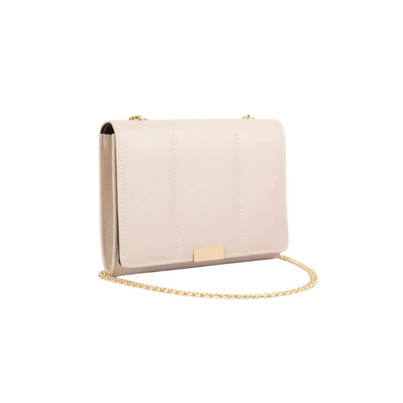 Baggiees Beige Leather Hand Bag