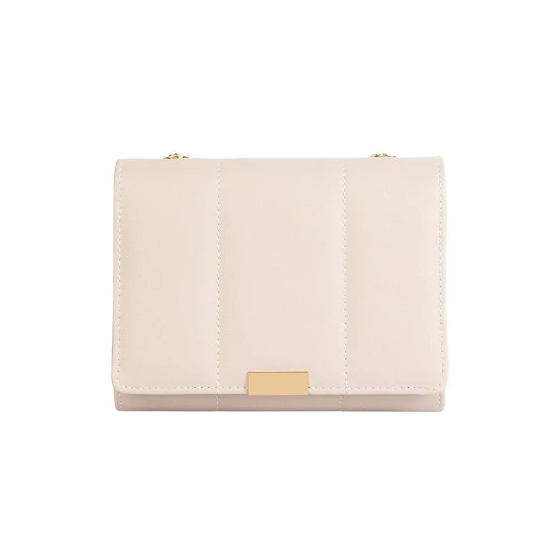 Baggiees Beige Leather Hand Bag