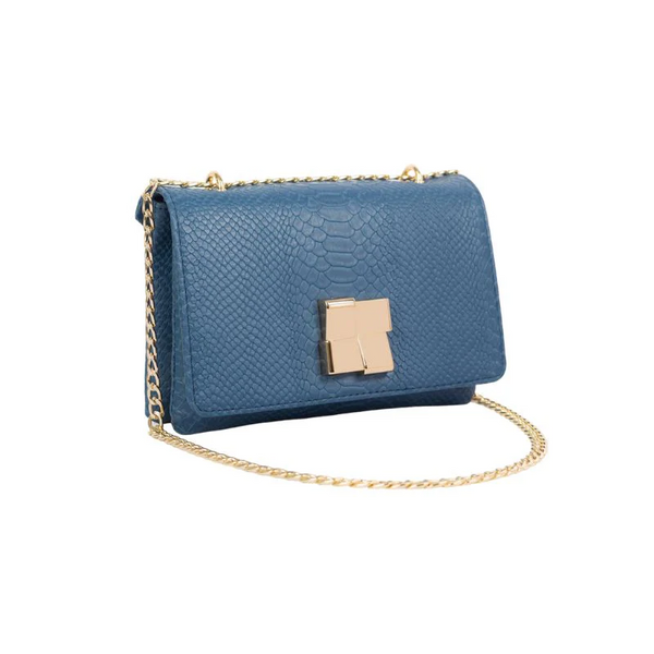 Baggiees Blue Leather Hand Bag